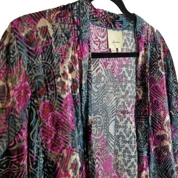 Anthropologie Velvet Burnout Kimono Whimsigoth Fairy Grunge Size XS/S Indie Boho - Picture 6 of 9